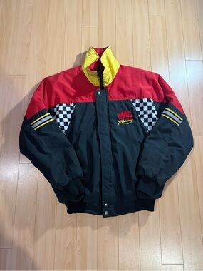 Vintage Racing Colorblock Racing Jacket in Red, Black & Yellow